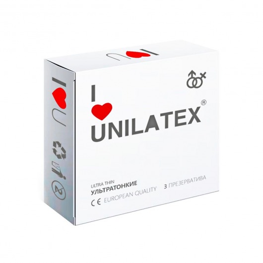 Ультратонкие презервативы Unilatex Ultra Thin - 3 шт. - Unilatex - купить с доставкой в Серпухове