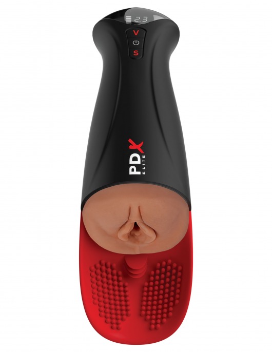 Мастурбатор-вагина в колбе с вибрацией Fuck-O-Matic Pro XL - Pipedream - в Серпухове купить с доставкой