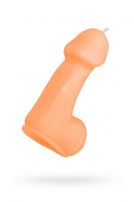 Оранжевая свеча в форме пениса - 47 гр. - Pecado - купить с доставкой в Серпухове