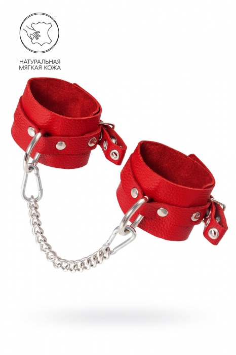 Красные мягкие кожаные оковы с люверсами - Pecado - купить с доставкой в Серпухове