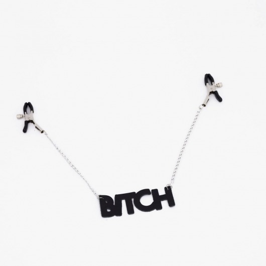 Зажимы на соски с кожаной подвеской Bitch - Crazy Handmade - купить с доставкой в Серпухове