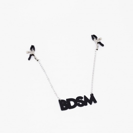 Зажимы на соски с кожаной подвеской BDSM - Crazy Handmade - купить с доставкой в Серпухове