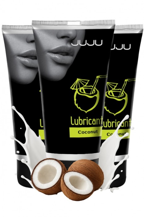 Набор из 3 съедобных лубрикантов JUJU со вкусом кокоса - JuJu - купить с доставкой в Серпухове