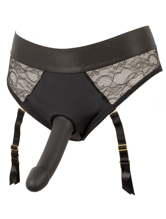 Черный женский страпон Strap-on Set: трусики и насадка - Orion - купить с доставкой в Серпухове