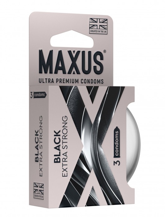 Черные утолщенные презервативы MAXUS Extra Strong с железным кейсом - 3 шт. - Maxus - купить с доставкой в Серпухове