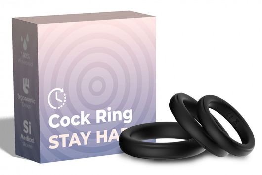 Набор из 3 черных эрекционных колец Stay Hard - Boys of Toys - в Серпухове купить с доставкой
