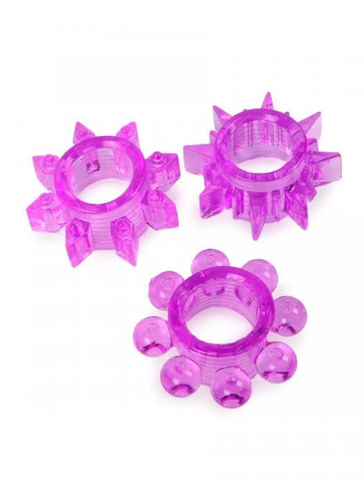 Набор из 3 лиловых эрекционных колец различной формы - Erowoman-Eroman - в Серпухове купить с доставкой