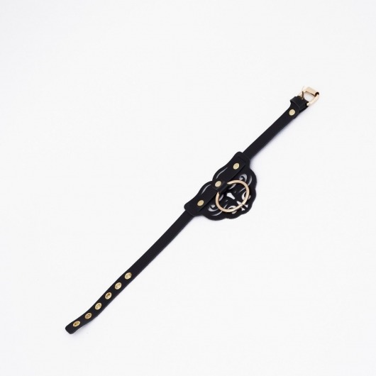 Черный чокер с клепками и золотистой фурнитурой - Crazy Handmade - купить с доставкой в Серпухове