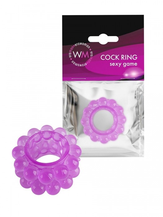 Лиловое эрекционное кольцо с 2 рядами стимулирующих шариков - Erowoman-Eroman - в Серпухове купить с доставкой