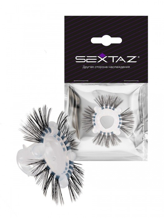 Эластичное эрекционное кольцо с черными «ресничками» - Sextaz - в Серпухове купить с доставкой