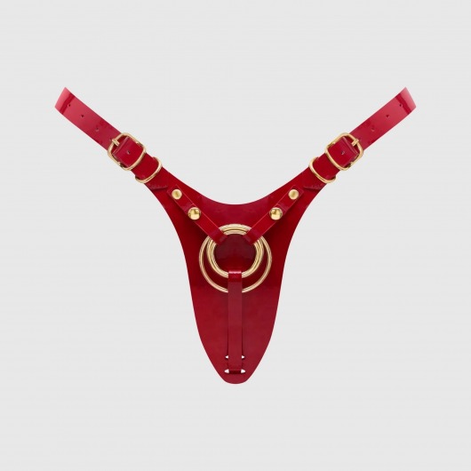 Красный пояс для фиксации насадок Strap-On-Me Leatherette Harness Fabulous - Strap-on-me - купить с доставкой в Серпухове