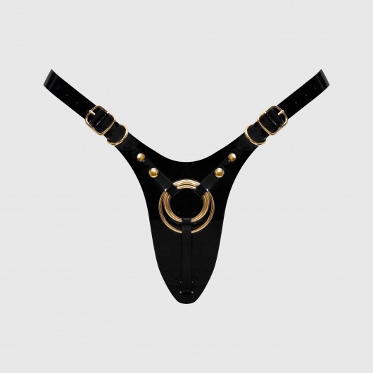 Черный пояс для фиксации насадок Strap-On-Me Leatherette Harness Fabulous - Strap-on-me - купить с доставкой в Серпухове