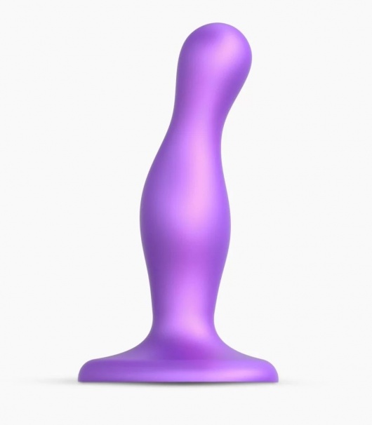 Фиолетовая насадка Strap-On-Me Dildo Plug Curvy size S - Strap-on-me - купить с доставкой в Серпухове