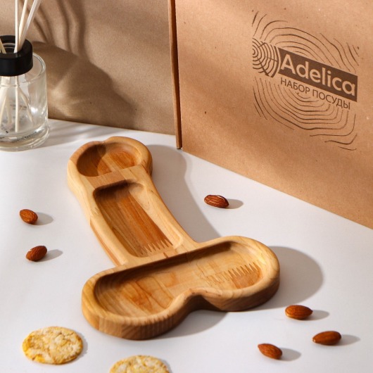 Деревянное блюдо для подачи в форме члена (25 х 16,5 х 1,7 см) - Сима-Ленд - купить с доставкой в Серпухове