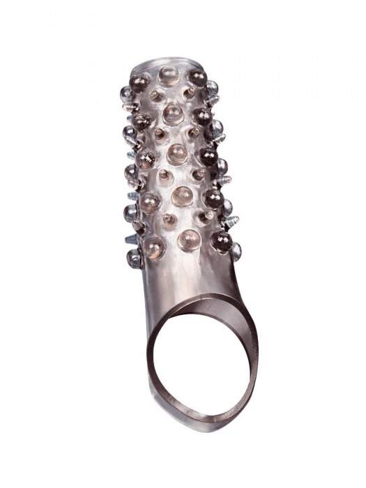 Дымчатая насадка на пенис с шипами и выпуклостями - 12 см. - Sex Expert - в Серпухове купить с доставкой