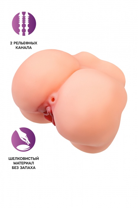 Реалистичный мастурбатор в форме попки с 2 любовными входами - No Name - в Серпухове купить с доставкой