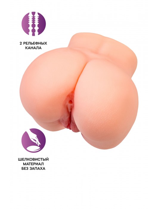 Реалистичный мастурбатор в форме попки с двумя любовными входами - No Name - в Серпухове купить с доставкой