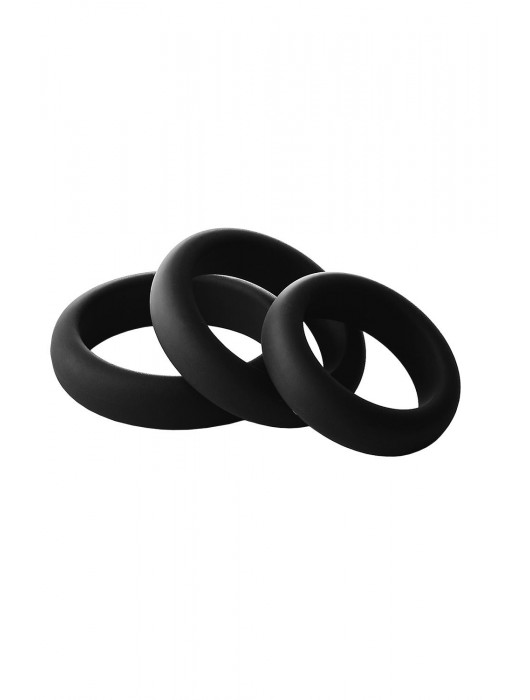 Набор из 3 черных эрекционных колец Smooth Silicone Cockring Pack - Dream Toys - в Серпухове купить с доставкой
