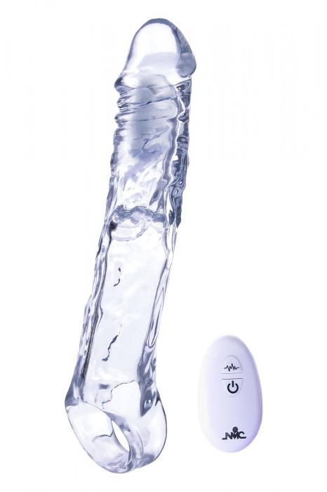 Прозрачная насадка-удлинитель Length Enhancer With Bullet с подхватом - 22,3 см. - NMC - в Серпухове купить с доставкой