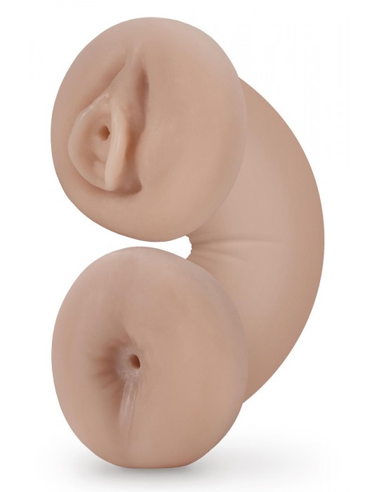 Телесный люминесцентный двусторонний мастурбатор Tasha - Blush Novelties - в Серпухове купить с доставкой