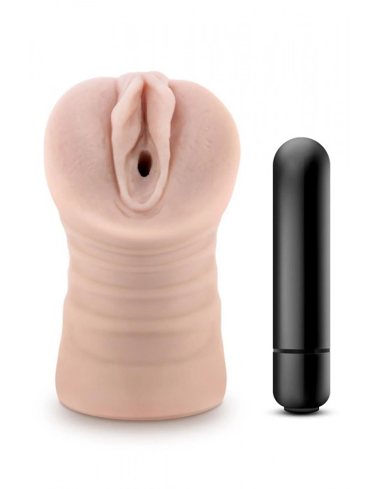 Телесный мастурбатор-вагина Ayumi с вибрацией - Blush Novelties - в Серпухове купить с доставкой