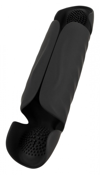 Черный вибромастурбатор с трехточечной стимуляцией Penis Trainer with 3 Point Stimulation - Orion - в Серпухове купить с доставкой