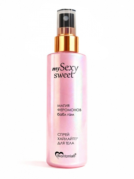 Спрей хайлайтер для тела Sexy Sweet с ароматом бабл-гам, шиммером и феромонами - 200 мл. -  - Магазин феромонов в Серпухове
