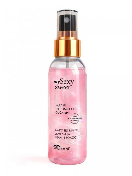 Мист для лица, тела и волос Sexy Sweet с ароматом бабл-гам, шиммером и феромонами - 95 мл. -  - Магазин феромонов в Серпухове