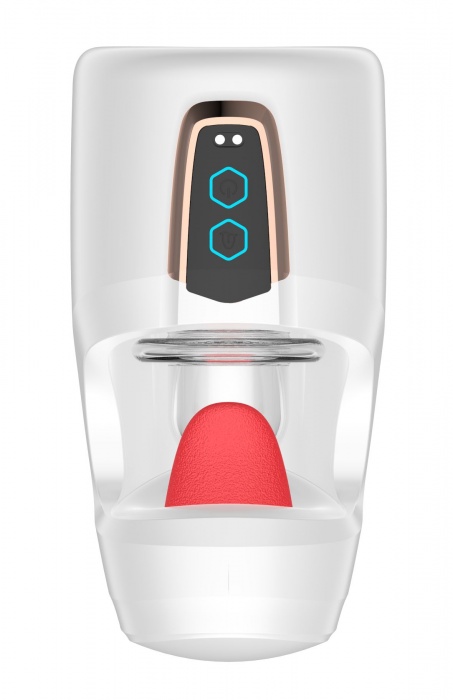 Белый мастурбатор с язычком и возвратно-поступательными движениями - Secwell - в Серпухове купить с доставкой