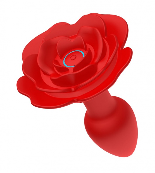 Красный анальный вибростимулятор в форме розы - Secwell
