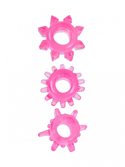 Комплект из трех розовых эрекционных колец - Erowoman-Eroman - в Серпухове купить с доставкой