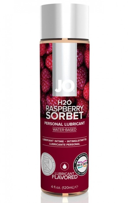 Лубрикант на водной основе с ароматом малины JO Flavored Raspberry Sorbet - 120 мл. - System JO - купить с доставкой в Серпухове