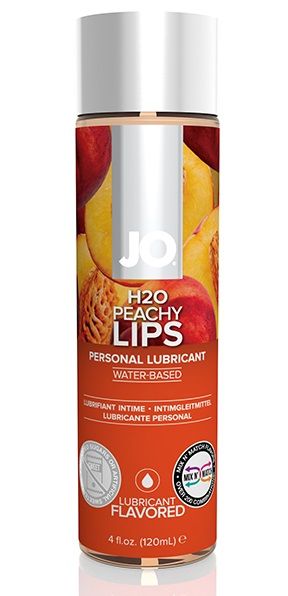 Лубрикант на водной основе с ароматом персика JO Flavored Peachy Lips - 120 мл. - System JO - купить с доставкой в Серпухове