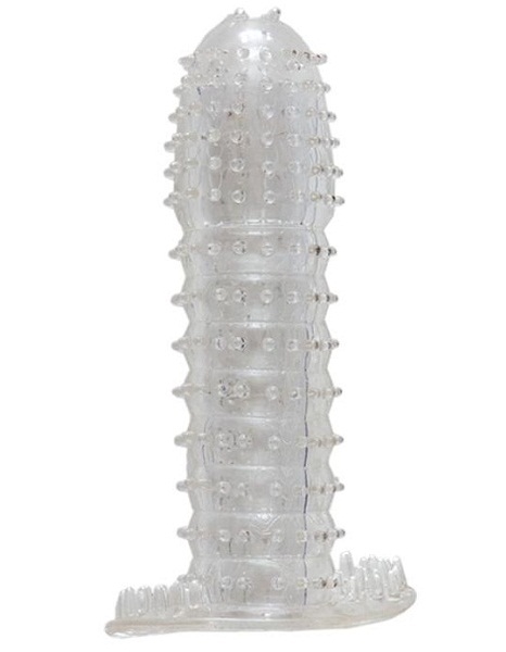 Гелевая прозрачная насадка c шипами - 12 см. - Toyfa Basic - в Серпухове купить с доставкой