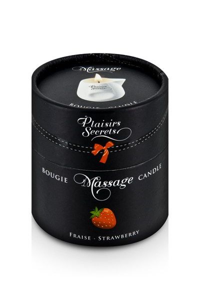 Массажная свеча с ароматом клубники Bougie de Massage Gourmande Fraise - 80 мл. - Plaisir Secret - купить с доставкой в Серпухове