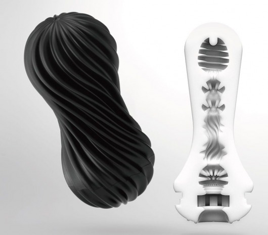 Мастурбатор FLEX Rocky Black с плотным рельефом - Tenga - в Серпухове купить с доставкой