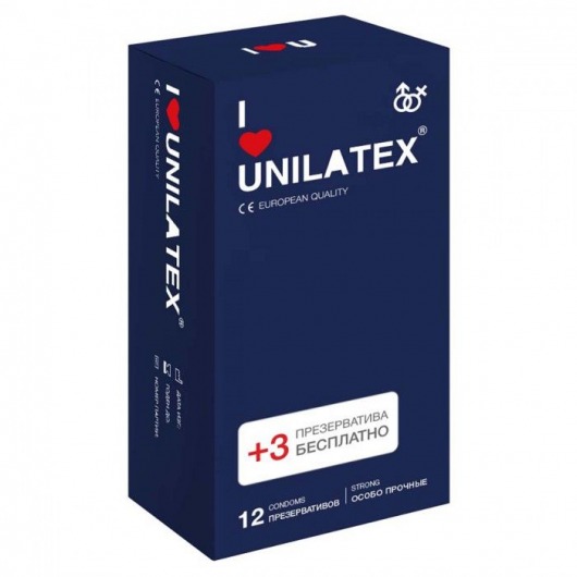 Ультрапрочные презервативы Unilatex Extra Strong - 12 шт. + 3 шт. в подарок - Unilatex - купить с доставкой в Серпухове