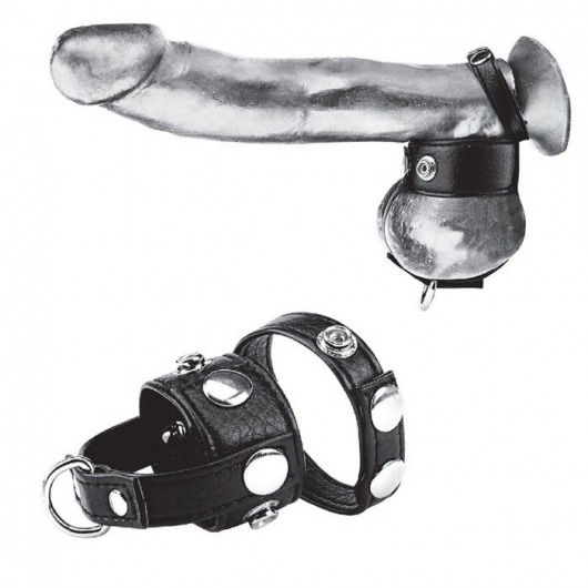 Утяжка для мошонки и пениса Cock Ring With 1  Ball Stretcher And Optional Weight Ring - BlueLine - купить с доставкой в Серпухове