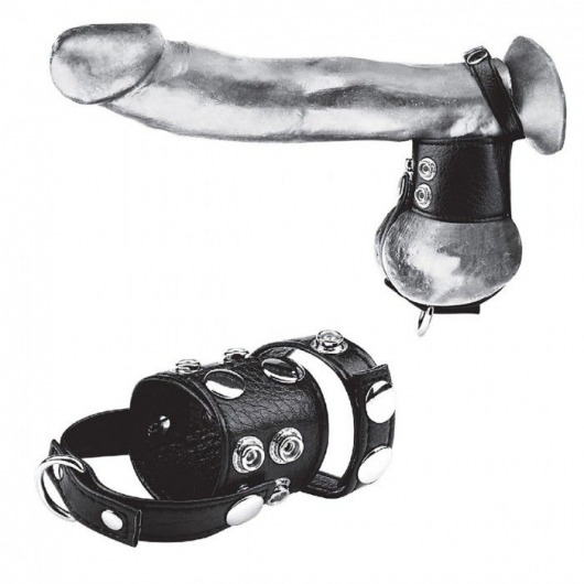 Утяжка на пенис и мошонку Cock Ring With 1.5  Ball Stretcher And Optional Weight Ring - BlueLine - купить с доставкой в Серпухове