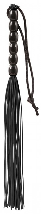 Чёрная мини-плеть из резины Rubber Mini Whip - 22 см. - Blush Novelties - купить с доставкой в Серпухове