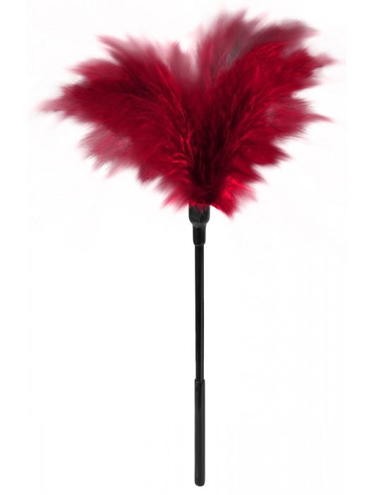 Пластиковая метелочка с красными пёрышками Small Feather Tickler - 32 см. - Blush Novelties - купить с доставкой в Серпухове