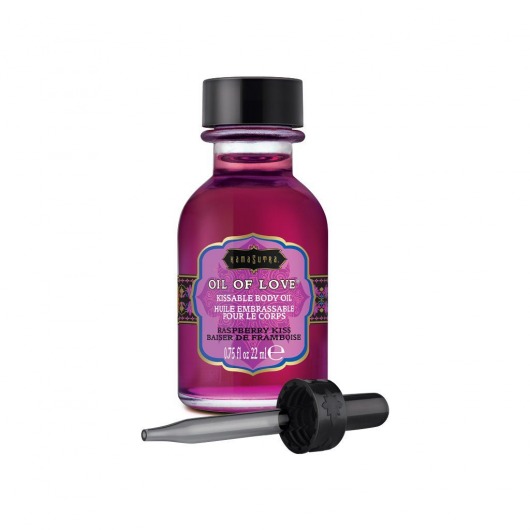 Масло для ласк с ароматом малины Oil of Love Raspberry Kiss - 22 мл. - Kama Sutra - купить с доставкой в Серпухове