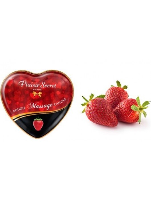 Массажная свеча с ароматом клубники Bougie Massage Candle - 35 мл. - Plaisir Secret - купить с доставкой в Серпухове