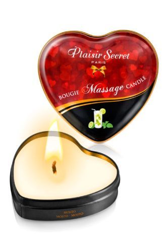 Массажная свеча с ароматом мохито Bougie Massage Candle - 35 мл. - Plaisir Secret - купить с доставкой в Серпухове