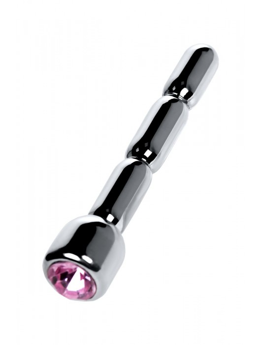 Серебристый уретральный плаг со стразом - 7 см. - ToyFa - купить с доставкой в Серпухове