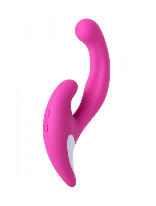 Розовый эргономичный вибратор для двойной стимуляции JOS JAVI - 22 см. - JOS