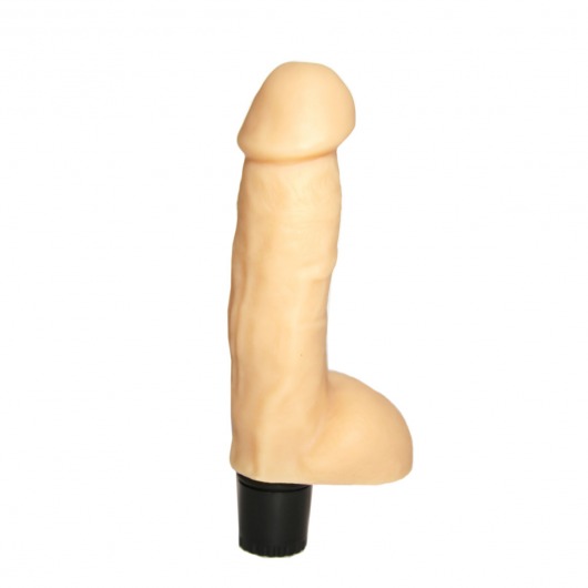 Вибратор реалистичной формы №5 с мошонкой - 17 см. - Джага-Джага