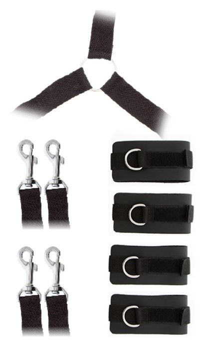 Комплект наручников и поножей LUXURIOUS BED RESTRAINT CUFF SET - Blush Novelties - купить с доставкой в Серпухове