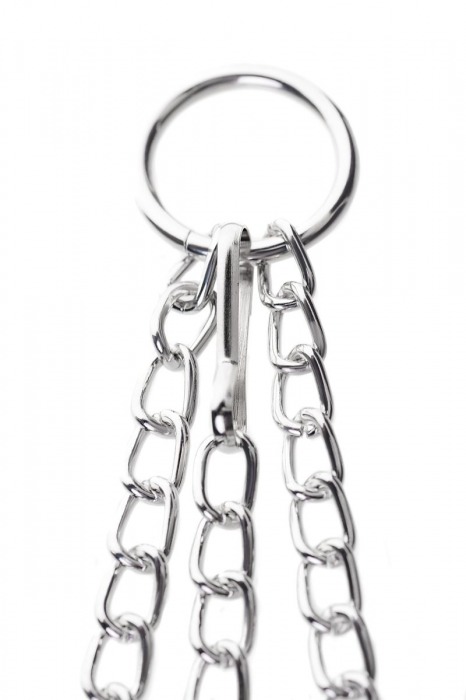 Серебристо-чёрные зажимы для сосков с кольцом для пениса TOYFA Metal - ToyFa - купить с доставкой в Серпухове